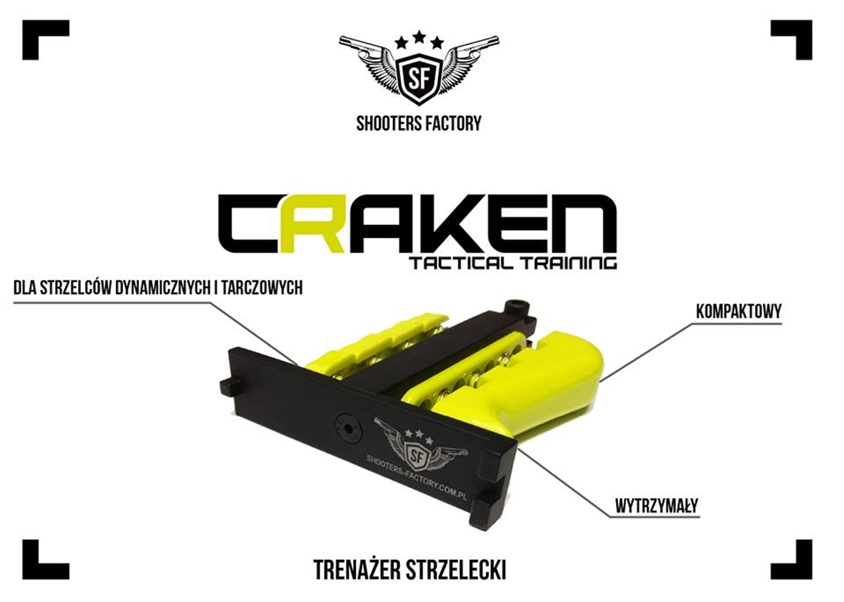 Kompaktowy rozmiar trenażera strzeleckiego Kraken mieszczącego się w dłoni