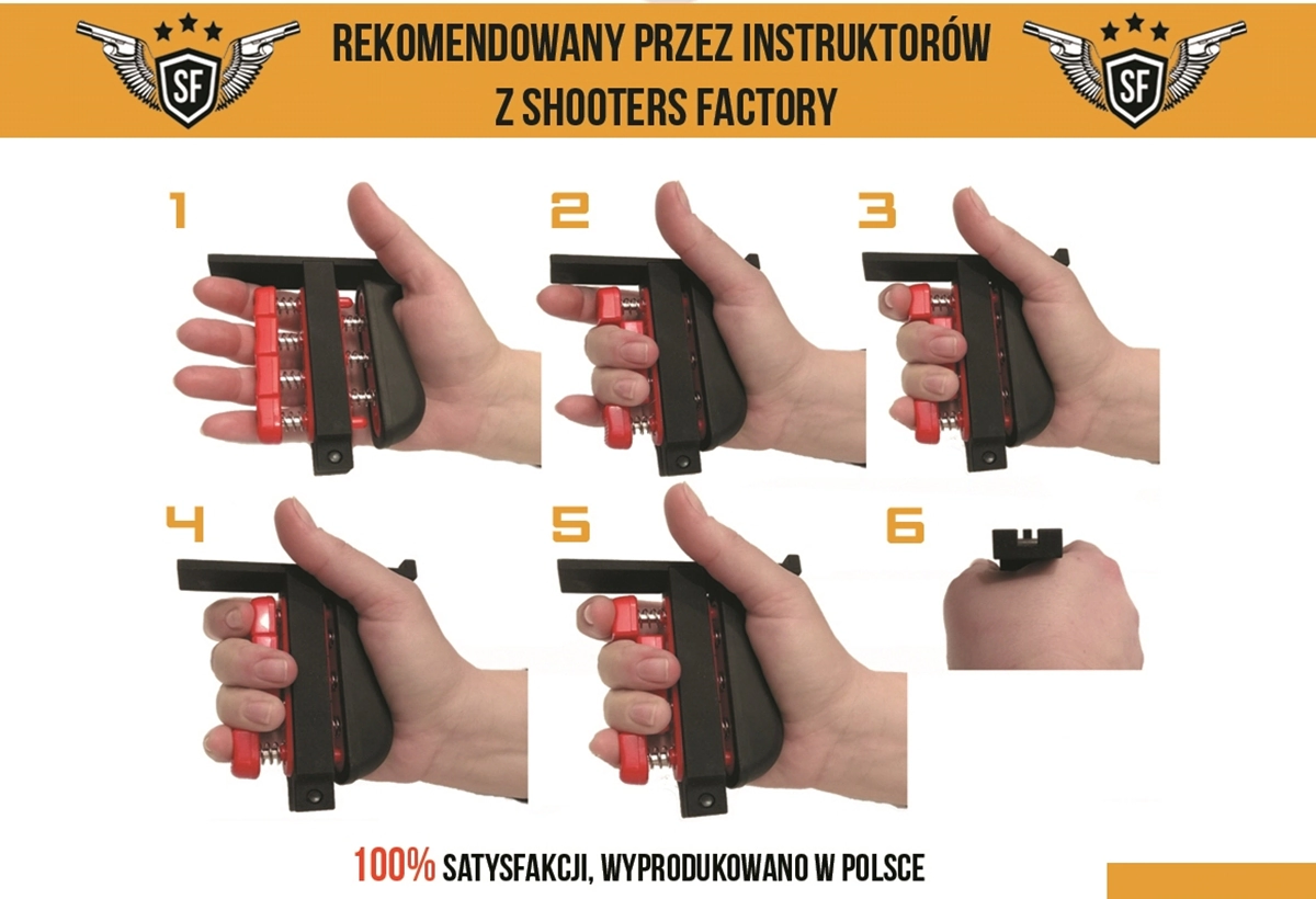 Prawidłowy chwyt i izolacja palca wskazującego na spuście trenażera Kraken